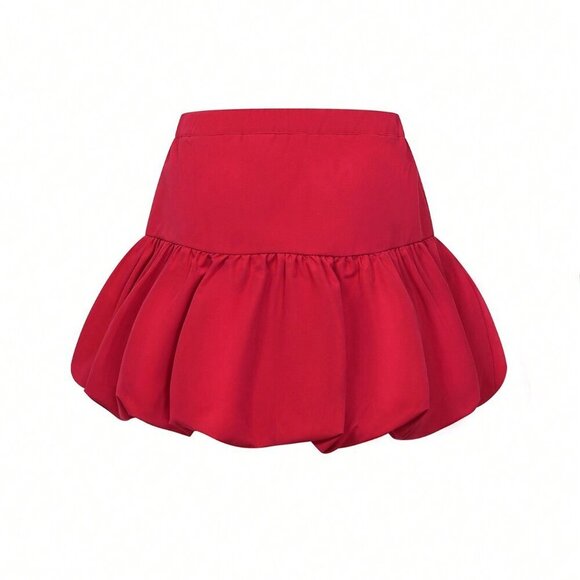 Red Casual Women's Mini Skirt - Picture 3 of 8